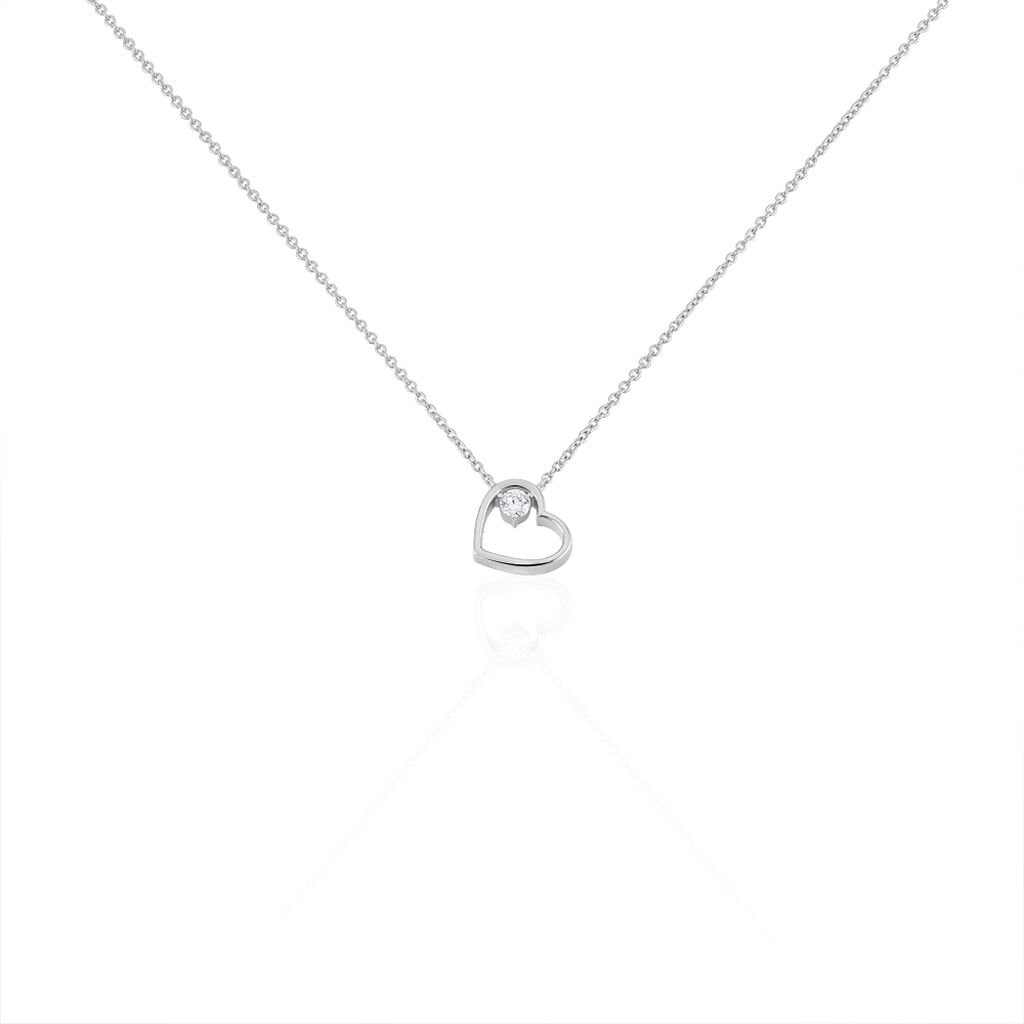 Collier Devona Argent Blanc Oxyde De Zirconium - Colliers avec pierres Femme | Marc Orian