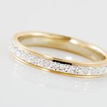 Alliance Grain De Folie Diamantee Ruban Plat Or Bicolore - Alliances duo Unisex | Marc Orian