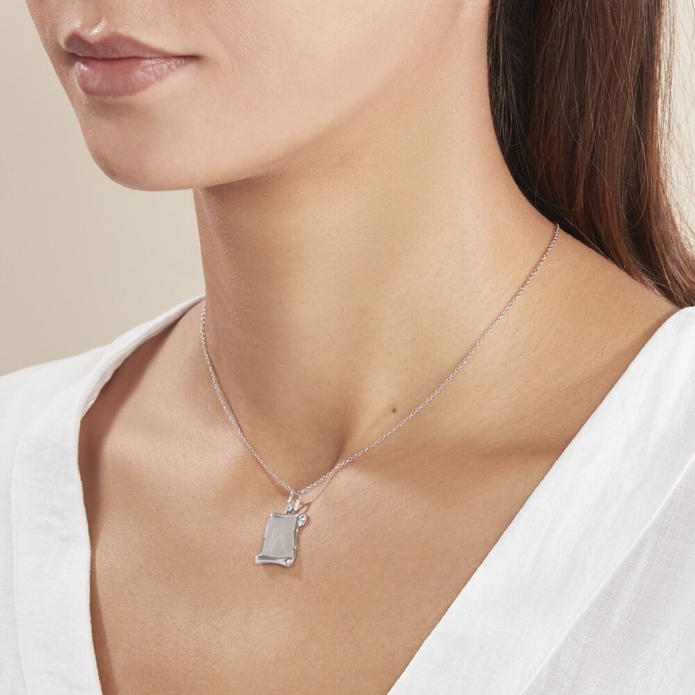 Pendentif Zodiaque Parchemin Argent Blanc - Bijoux personnalisés Famille | Marc Orian