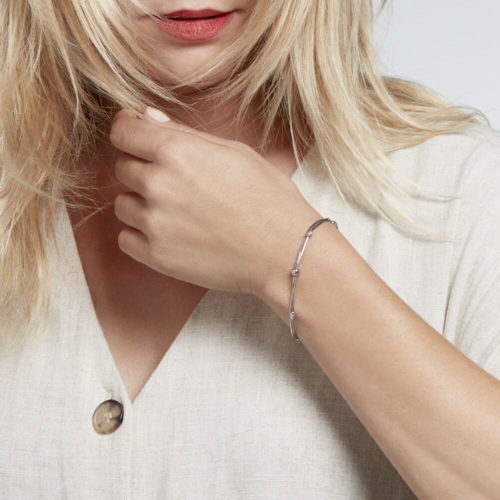 Bracelet Linda Argent Blanc - Bracelets chaînes Femme | Marc Orian