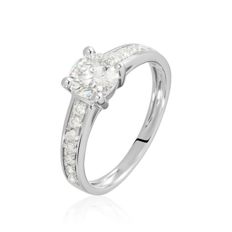 Bague Solitaire Accompagné Aramis Or Blanc Diamant Synthétique - Solitaires Femme | Marc Orian