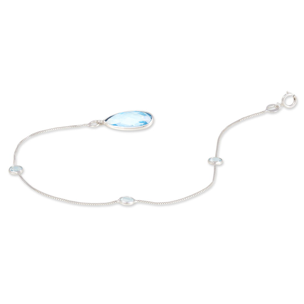Bracelet Benedict Or Blanc Topaze - Bracelets chaînes Femme | Marc Orian