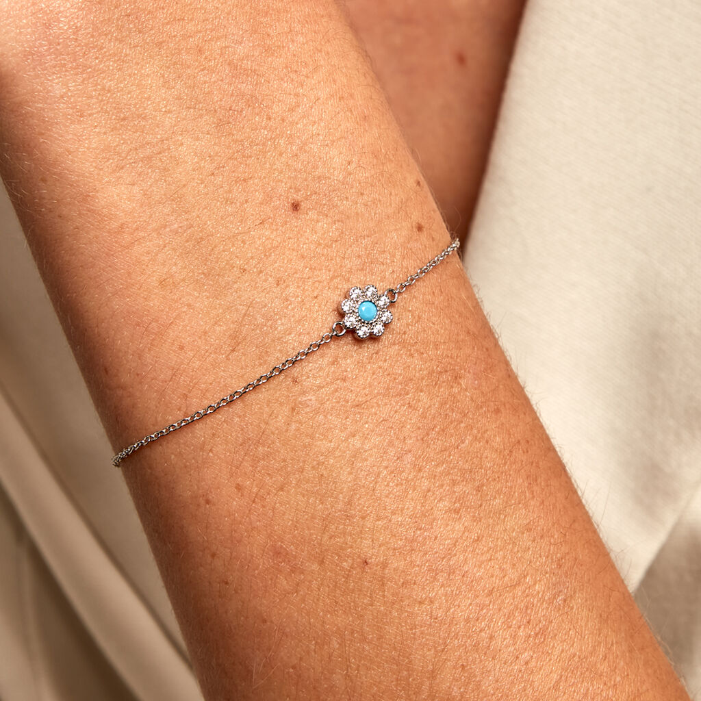 Bracelet Aurel Argent Blanc Turquoise Oxyde De Zirconium - Bracelets chaînes Femme | Marc Orian