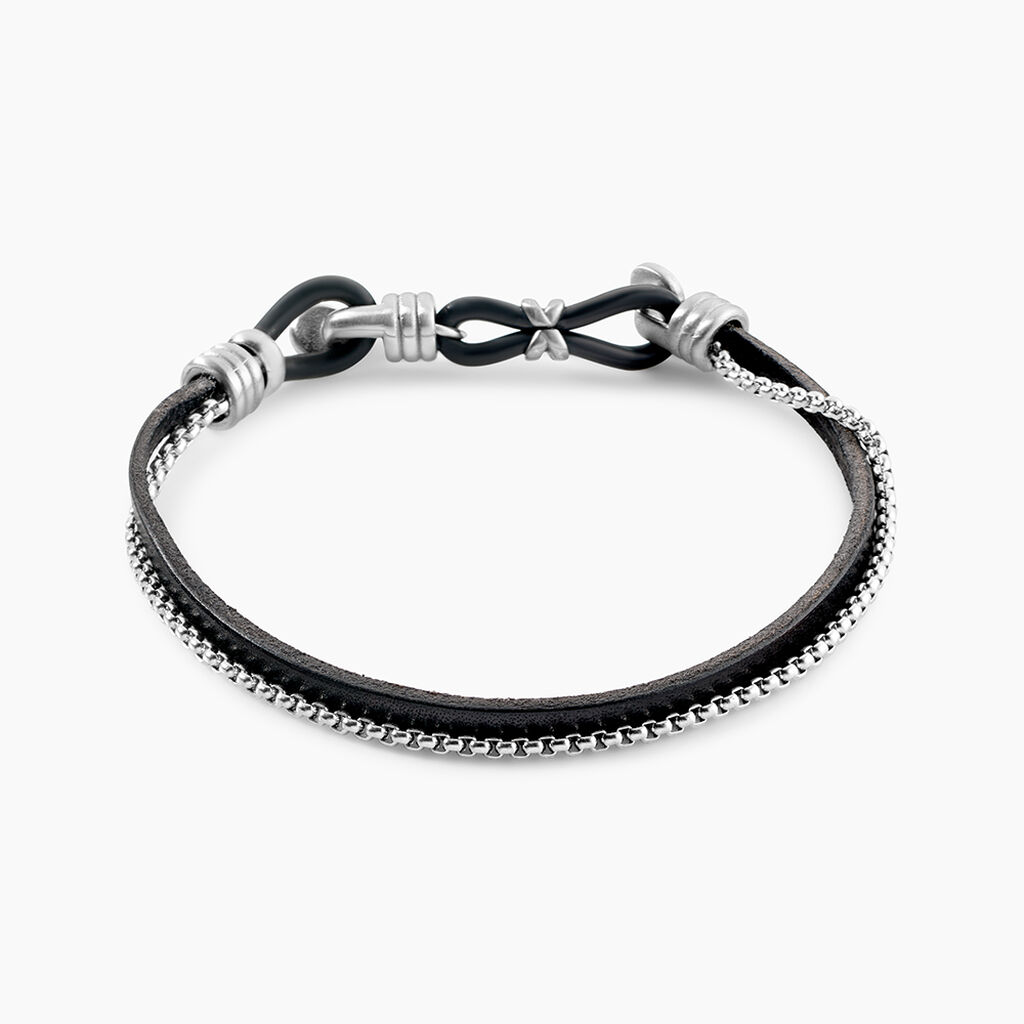 Bracelet Jourdan Arpad Acier Argent&eacute; - Bracelets cuir Homme | Marc Orian