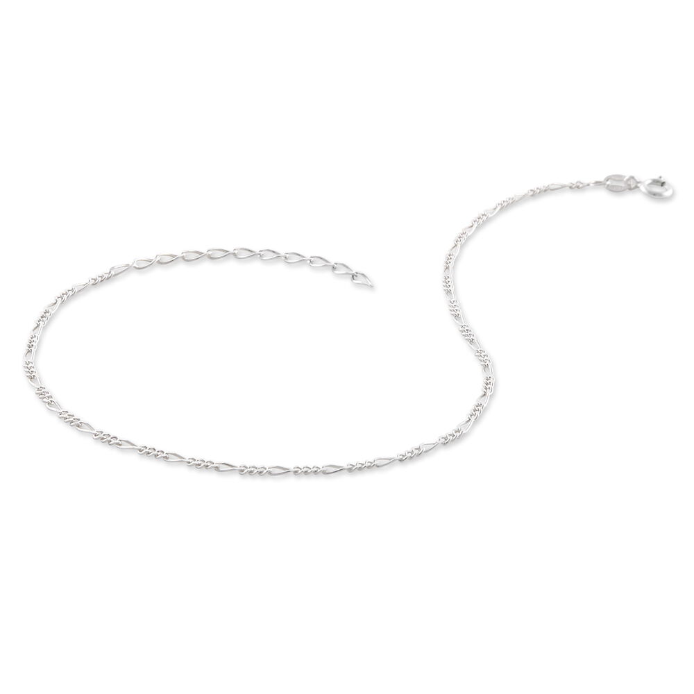 Chaîne De Cheville Cleona Maille Alternee 1/3 Argent Blanc - Chaines de cheville Femme | Marc Orian