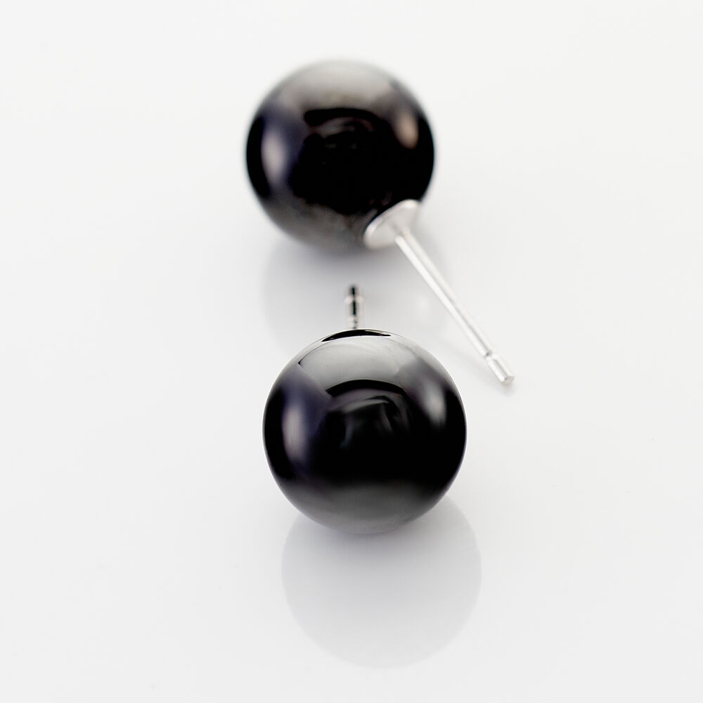 Boucles D'oreilles Puces Orbe Argent Blanc Céramique - Puces Femme | Marc Orian
