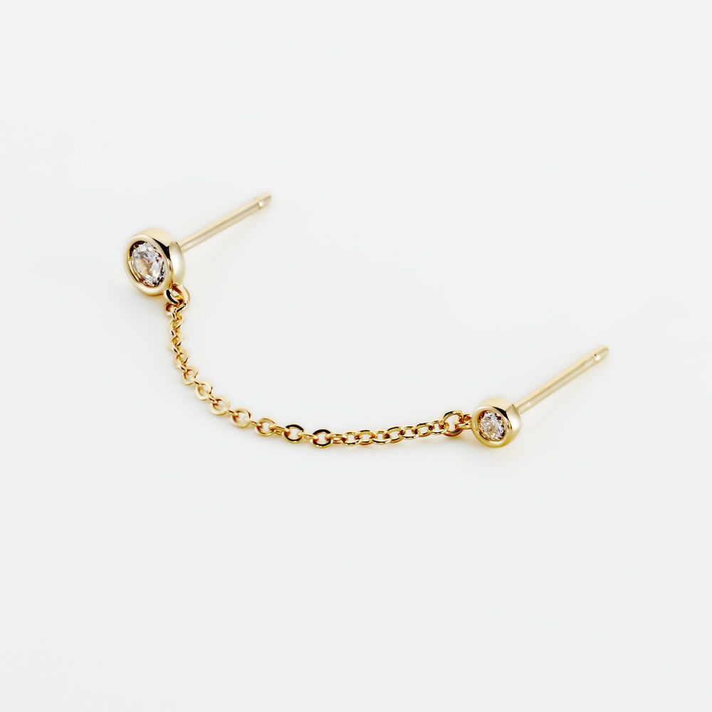 Bijou D'oreille Unitaire Jacinda Plaqu&eacute; Or Jaune Oxyde De Zirconium - Piercings d'oreilles Femme | Marc Orian