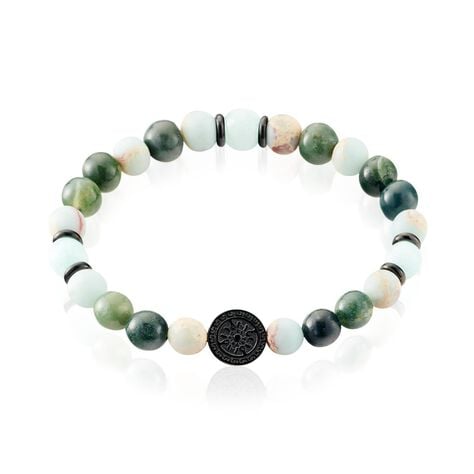 Bracelet Jourdan Yasur Acier Noir Quartz Amazonite - Bracelets cha&icirc;nes Homme | Marc Orian
