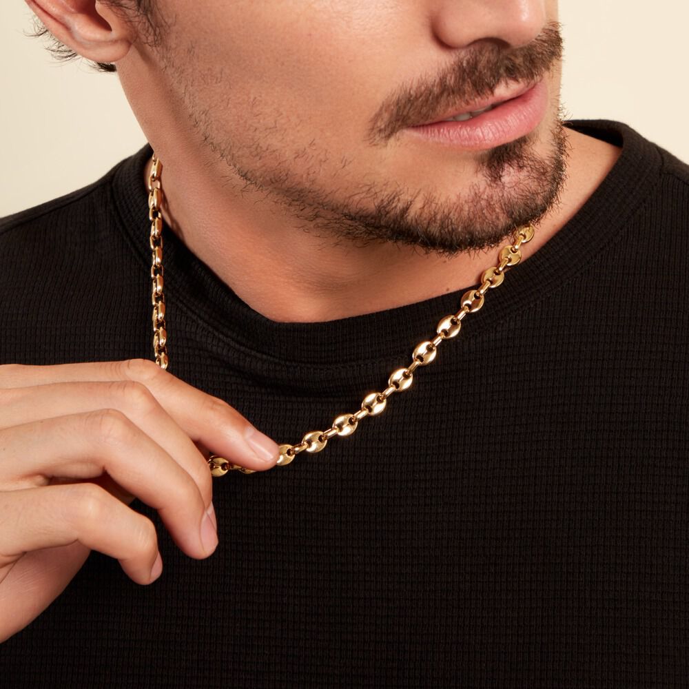 Collier Maille Acier Doré Cadia - Chaines Homme | Marc Orian