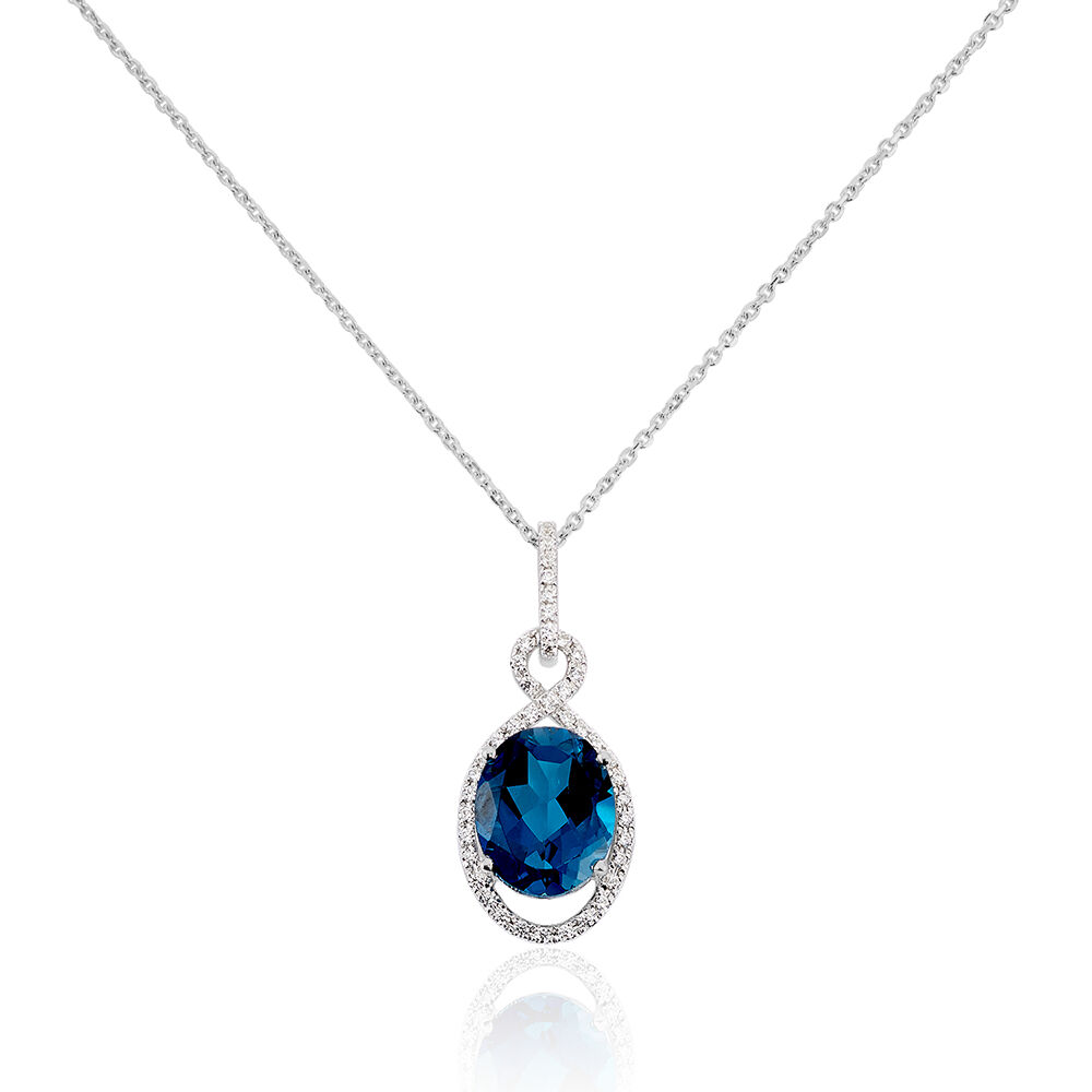 Collier Ayanna Or Blanc Topaze Et Oxyde De Zirconium - Colliers avec pierres Femme | Marc Orian