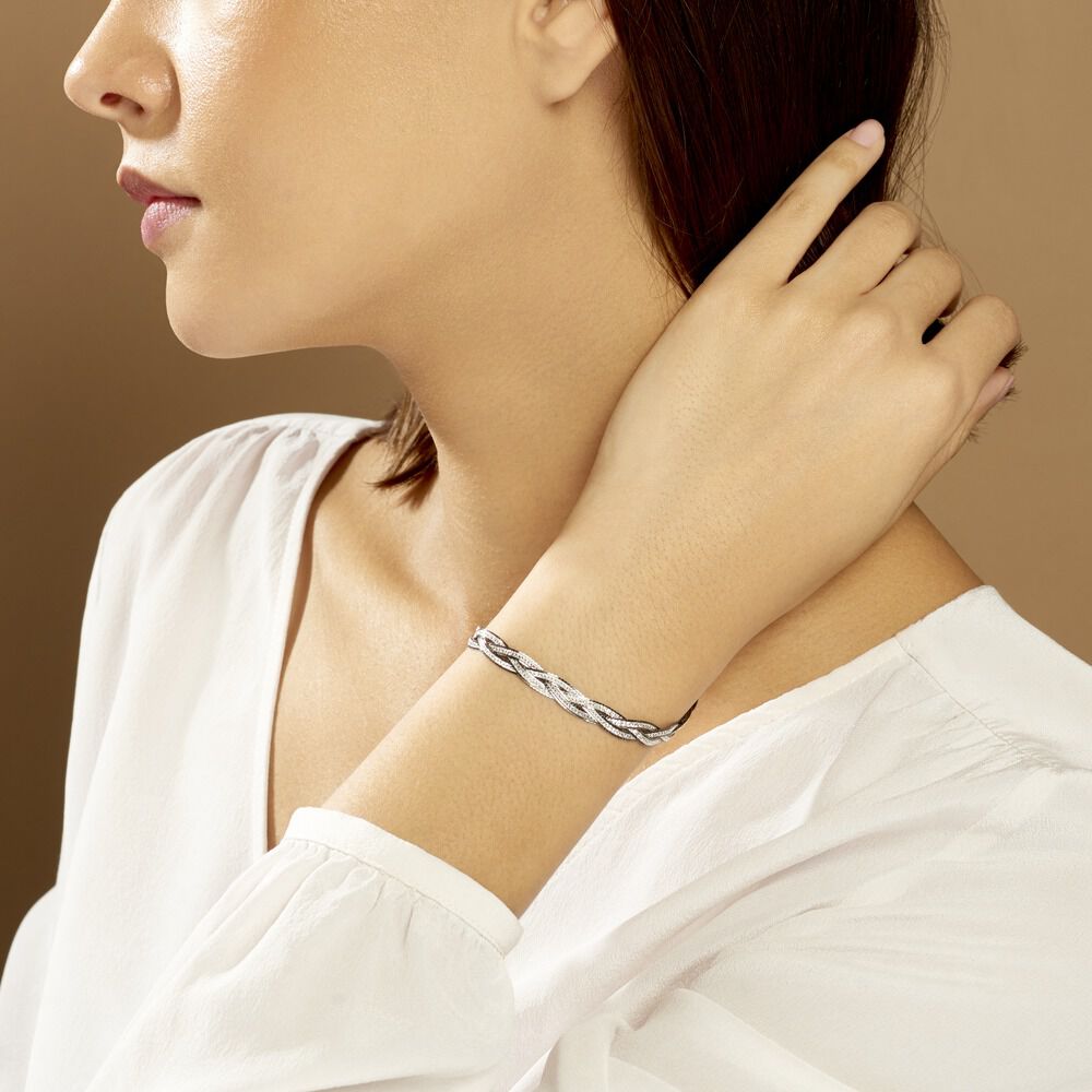 Bracelet Elae Argent Bicolore - Bracelets mailles Femme | Marc Orian