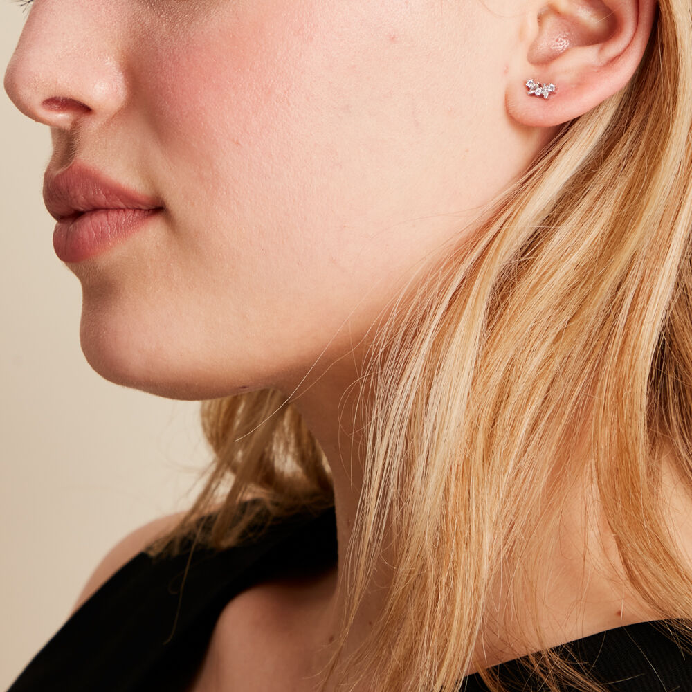 Boucles D'oreilles Puces Argent Eden Oxyde De Zirconium - Puces Femme | Marc Orian