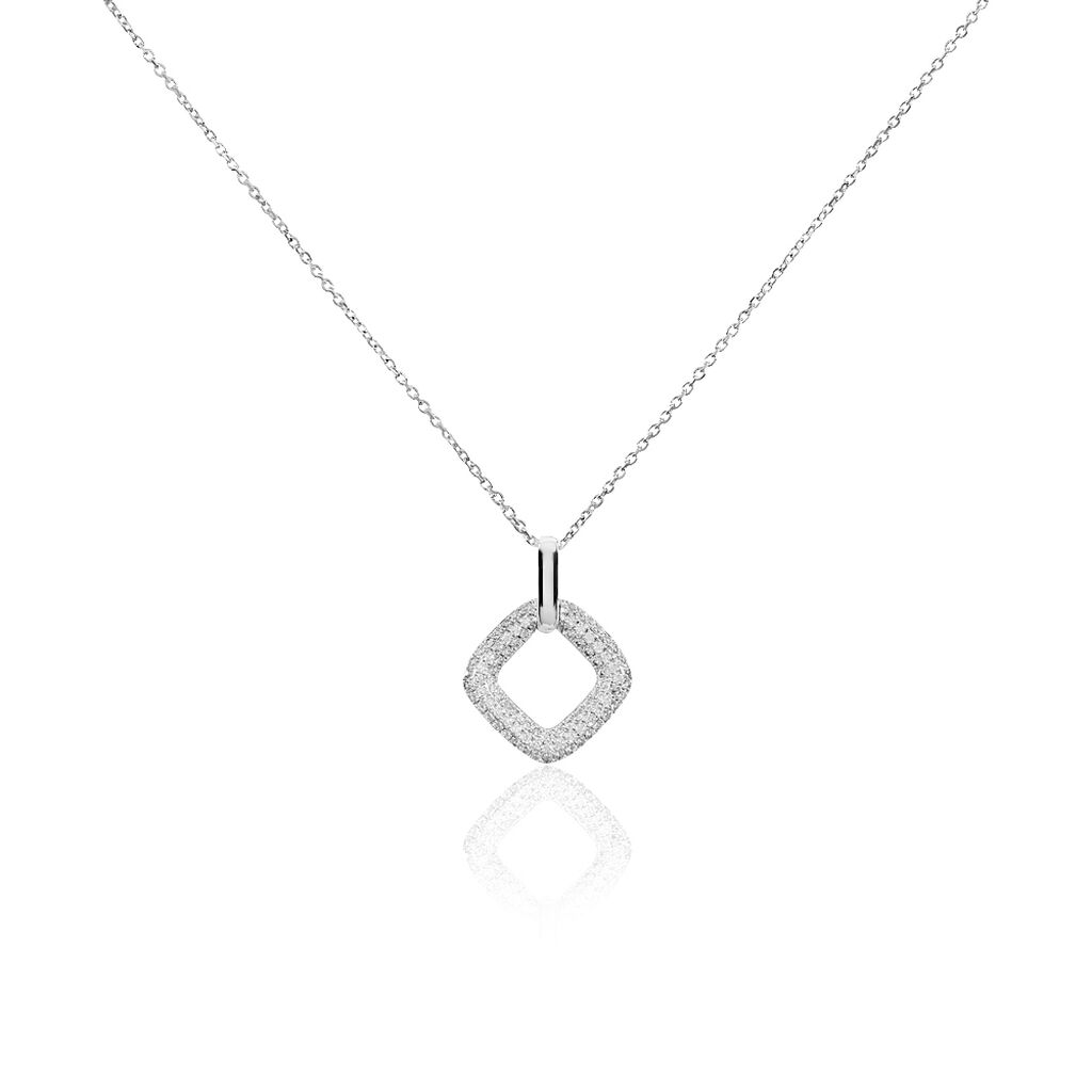 Collier Or Blanc Oxyde De Zirconium - Colliers avec pierres Femme | Marc Orian
