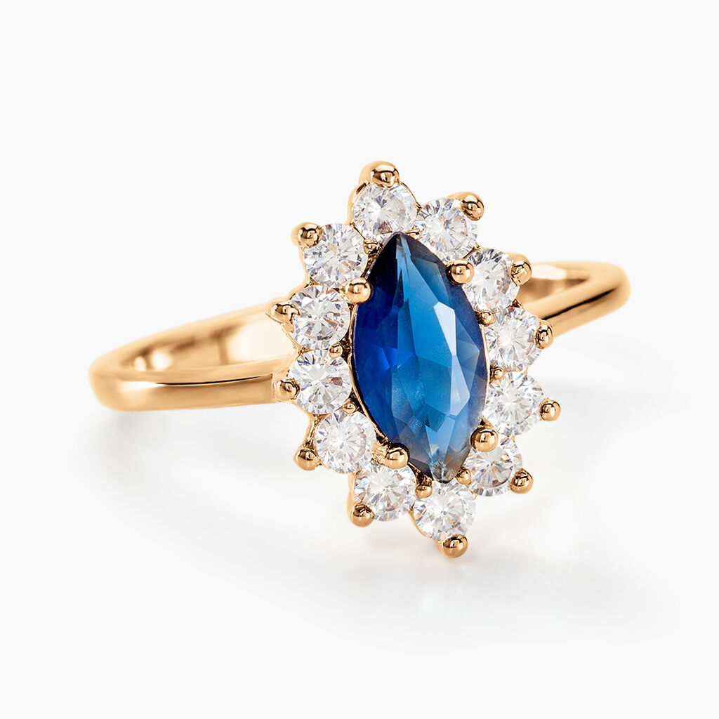 Bague Lisea Plaqu&eacute; Or Jaune Verre Et Oxyde De Zirconium - Bijoux fantaisie Femme | Marc Orian