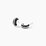 Cr&eacute;oles Noci Demi Cercle Argent Blanc C&eacute;ramique Et Oxyde De Zirconium - Cr&eacute;oles Femme | Marc Orian