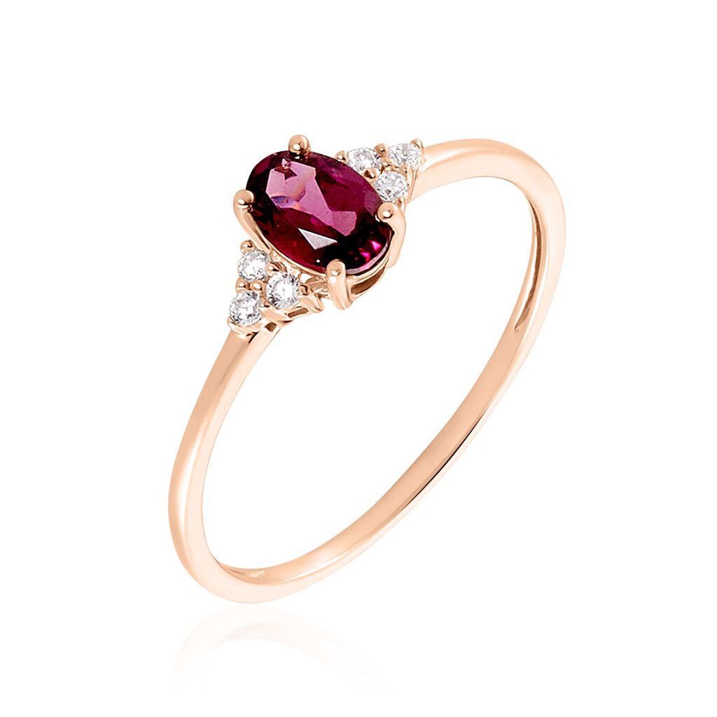 Bague Diapre Or Rose Rhodolite Oxyde De Zirconium - Bagues avec pierre Femme | Marc Orian
