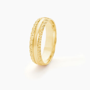 Alliance June 2 Rangs Diamantee Ruban Plat Or Jaune