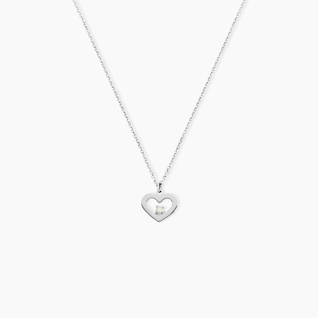 Collier Sweet Heart Or Blanc Diamant - Colliers avec pierres Femme | Marc Orian