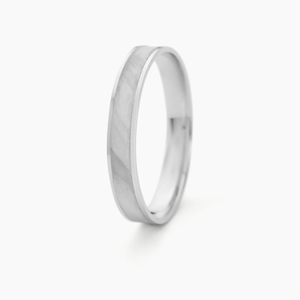 Alliance Matheo Ruban Plat Or Blanc - Alliances duo Famille | Marc Orian