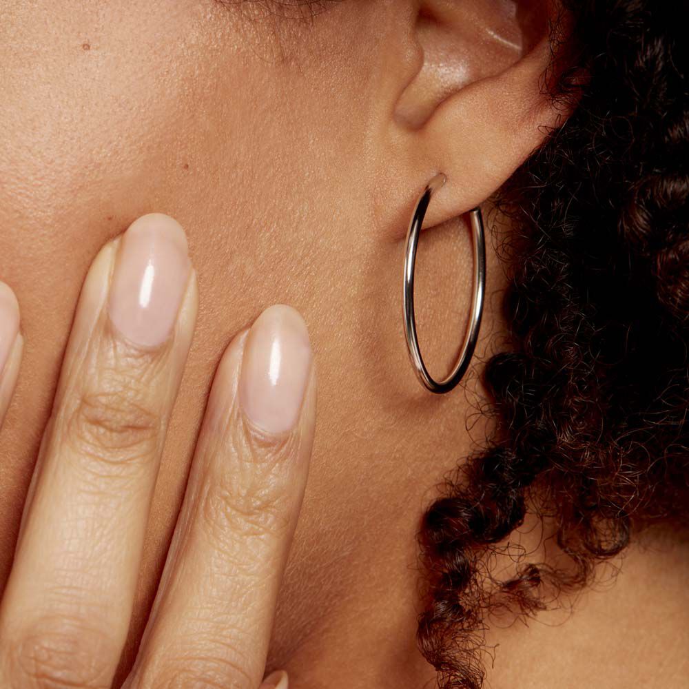 Créoles Argent Blanc Olympia - Créoles Femme | Marc Orian