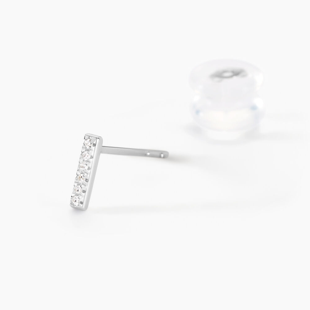 Boucles D'oreilles Puces Aprhodisia Or Blanc Diamant Blanc -  Femme | Marc Orian