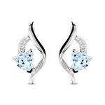 Boucles D'oreilles Puces Silucia Or Blanc Topaze Oxyde De Zirconium - Puces Femme | Marc Orian