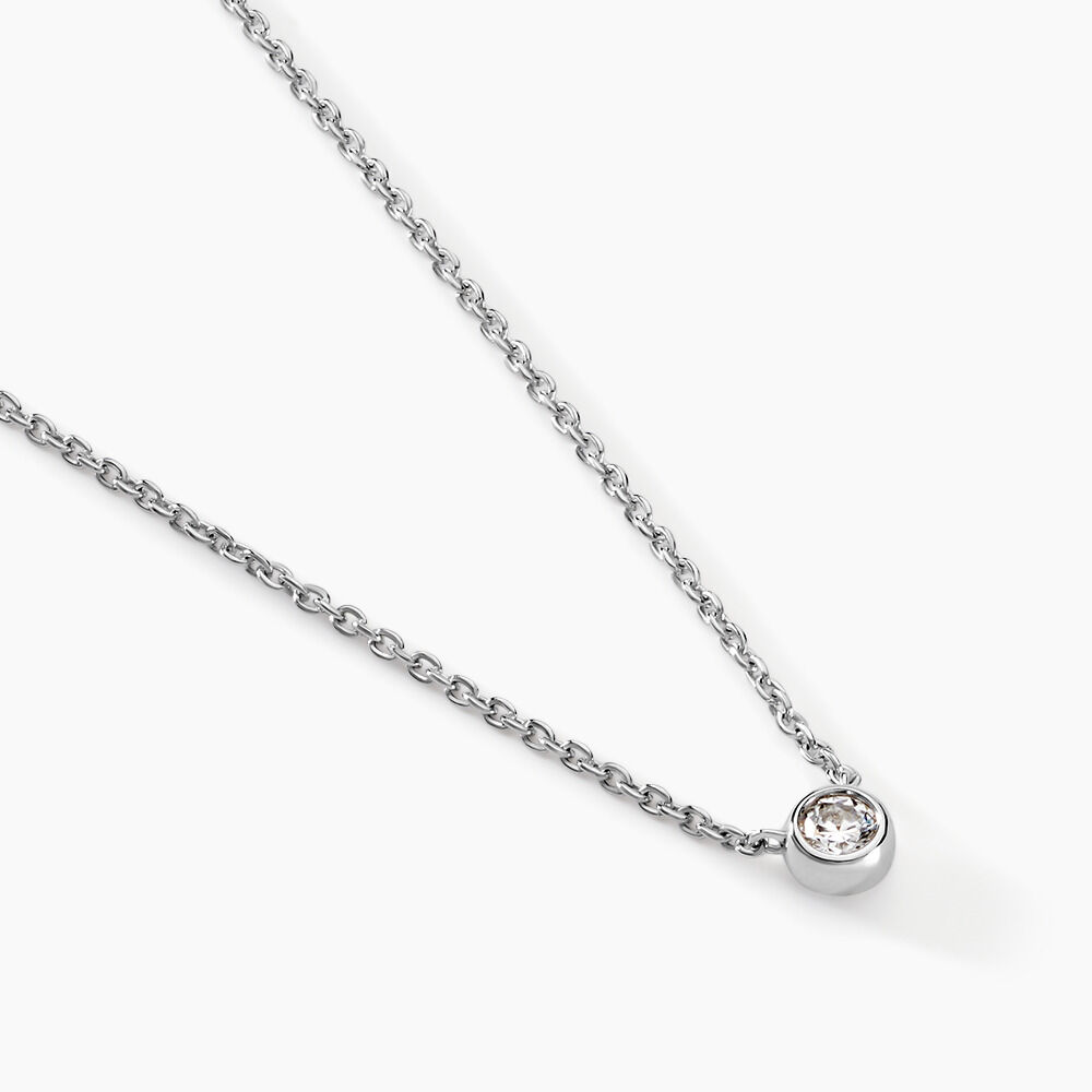 Collier Lysana Argent Blanc Diamant Synthétique - Colliers solitaires Femme | Marc Orian