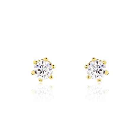 Boucles D'oreilles Puces Aconit Or Jaune Oxyde - Puces Femme | Marc Orian