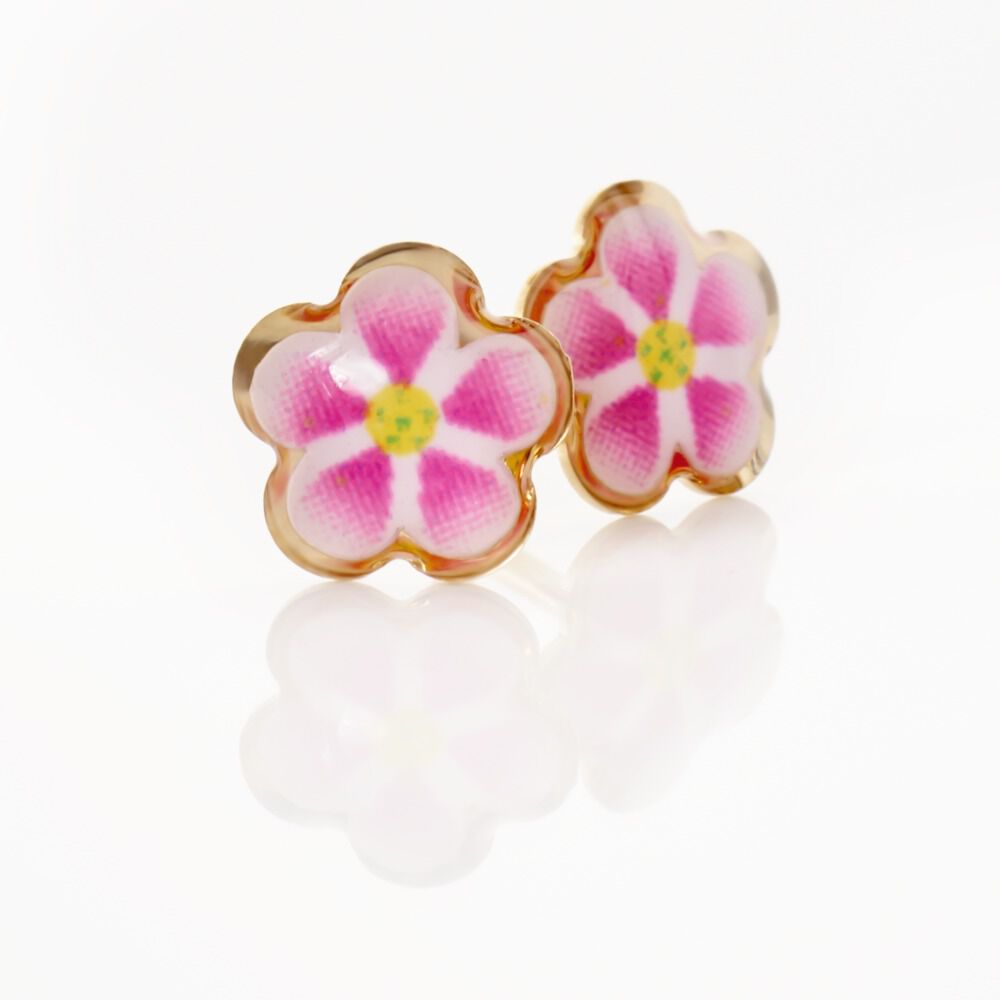 Boucles D'oreilles Puces Syna Fleur Or Jaune - Puces Enfant | Marc Orian