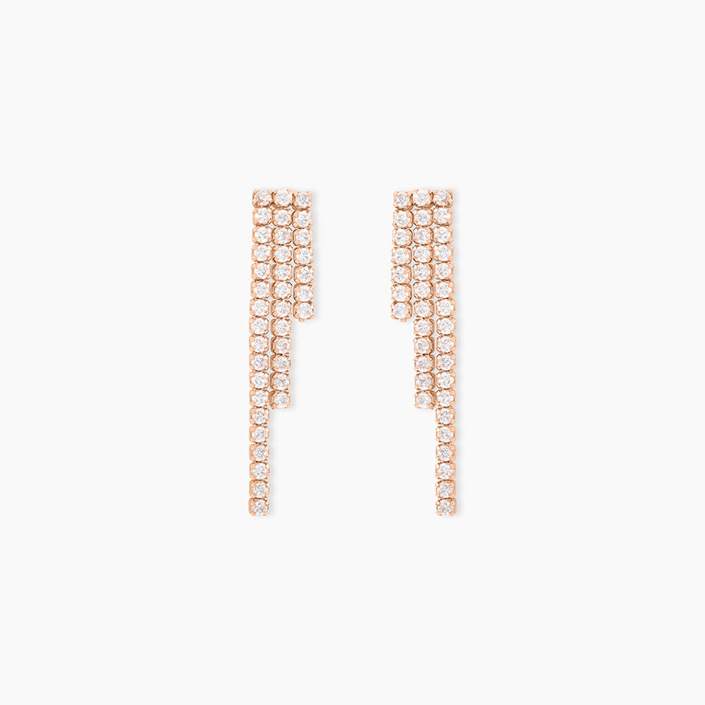 Boucles D'oreilles Pendantes Seline Argent Rose Oxyde De Zirconium - Pendantes Femme | Marc Orian