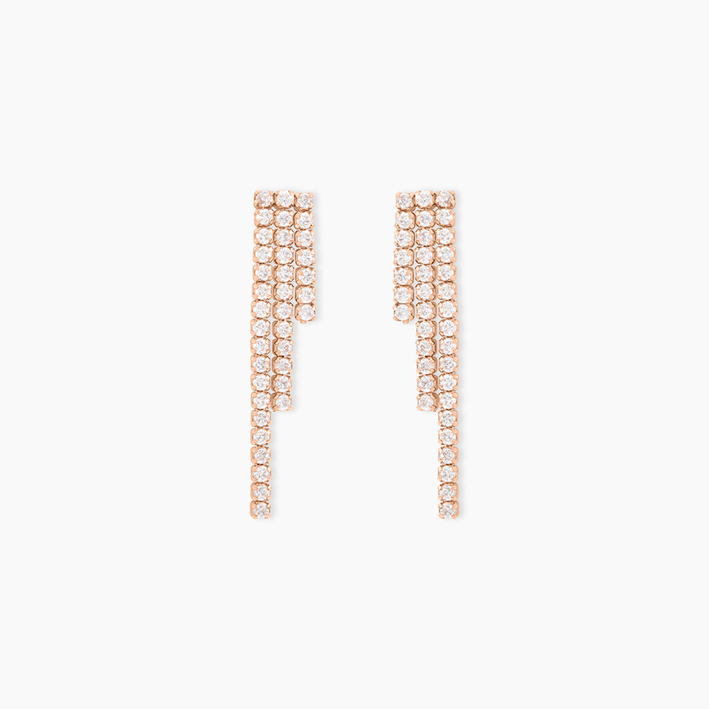 Boucles D'oreilles Pendantes Seline Argent Rose Oxyde De Zirconium - Pendantes Femme | Marc Orian