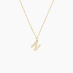 Pendentif Lettre N Or Jaune Oxyde - Pendentifs Famille | Marc Orian