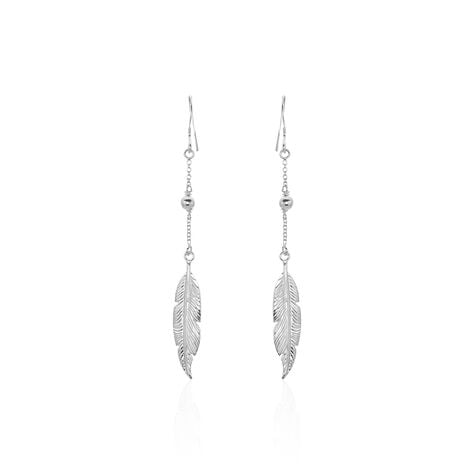 Boucles D'oreilles Pendantes Aliza Argent Blanc - Pendantes Femme | Marc Orian