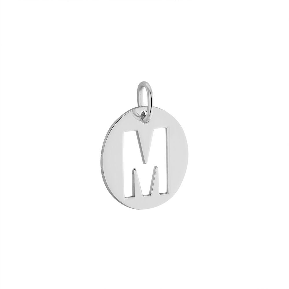 Pendentif Elio M Argent Blanc - Pendentifs Famille | Marc Orian