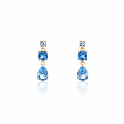 Boucles D'oreilles Pendantes Huffie Plaqué Or Jaune Pierre D'imitation - Pendantes Femme | Marc Orian