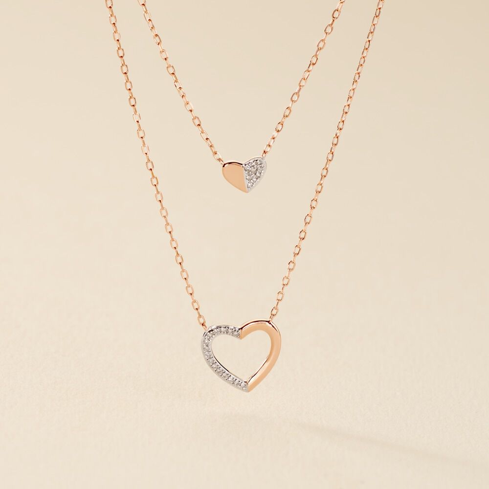 Collier Emilia Or Rose Diamant - Colliers multirangs Femme | Marc Orian