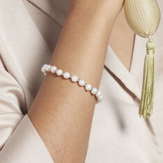Bracelet Elastiqué Argent Sidel Perles De Culture - Bracelets fantaisie Femme | Marc Orian