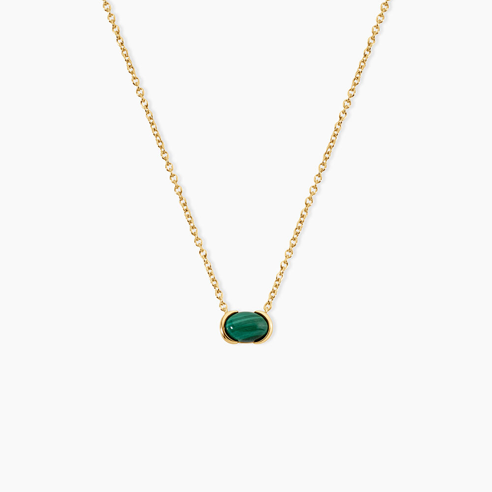 Collier Nymphe Argent Dor&eacute; A L'Or 750/1000 Malachite - Colliers avec pierres Femme | Marc Orian