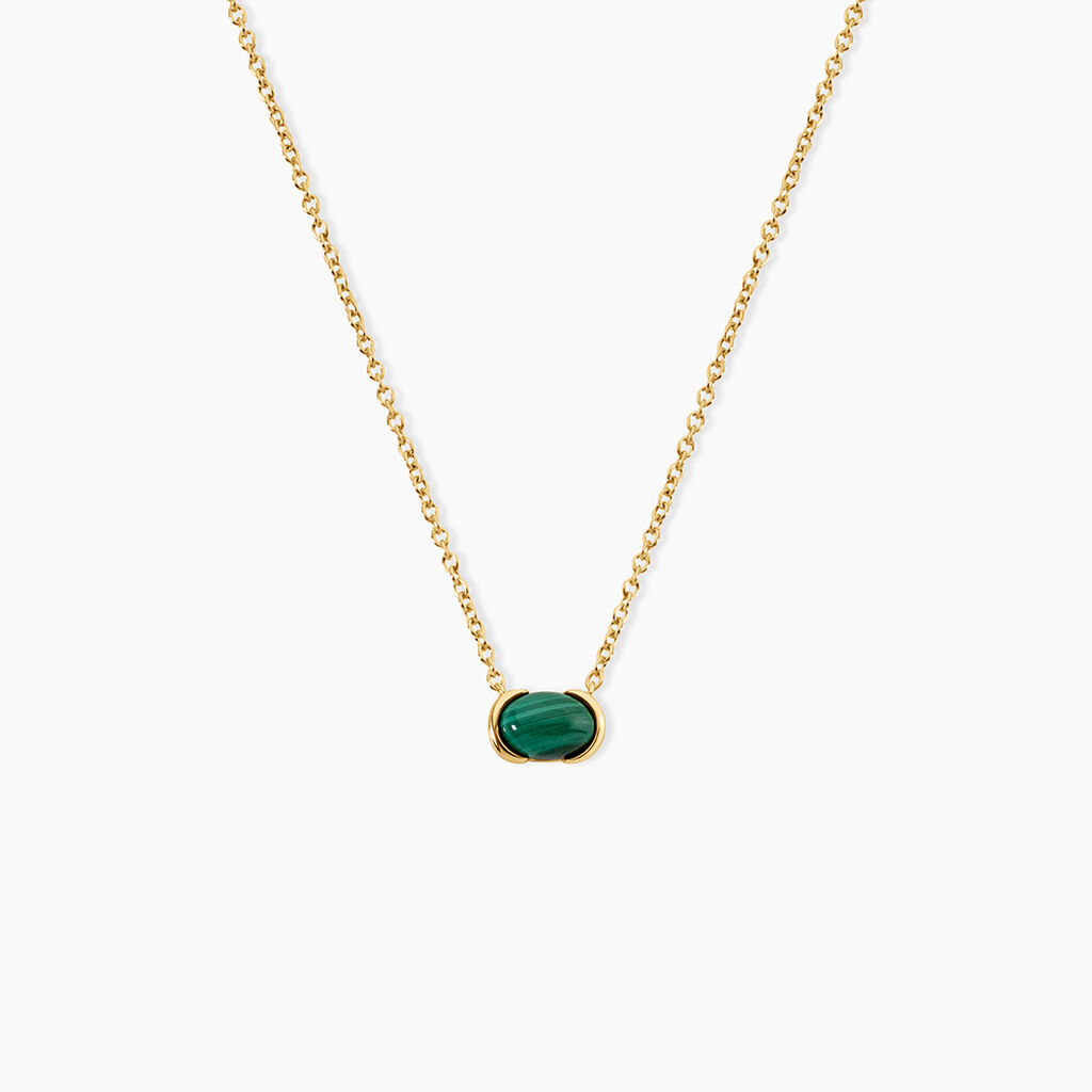 Collier Nymphe Argent Dor&eacute; A L'Or 750/1000 Malachite - Colliers avec pierres Femme | Marc Orian