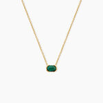 Collier Nymphe Argent Dor&eacute; A L'Or 750/1000 Malachite - Colliers avec pierres Femme | Marc Orian