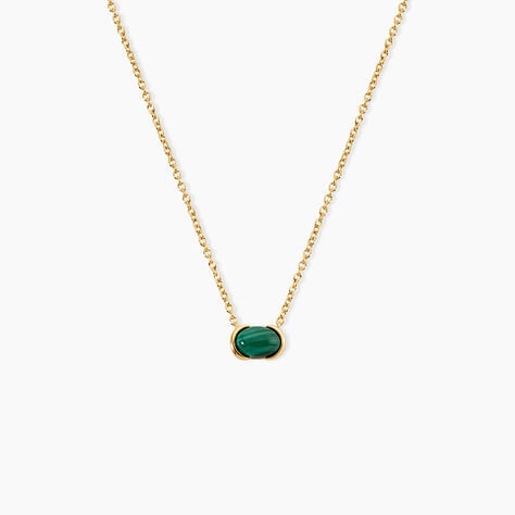 Collier Nymphe Argent Dor&eacute; A L'Or 750/1000 Malachite - Colliers avec pierres Femme | Marc Orian