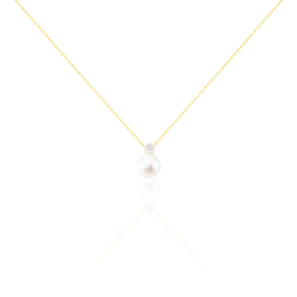 Collier Anju Or Jaune Perle De Culture Et Diamant - Colliers avec pierres Femme | Marc Orian