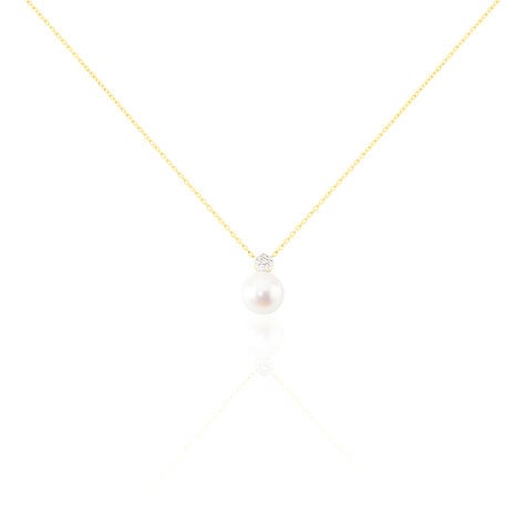 Collier Anju Or Jaune Perle De Culture Et Diamant - Colliers avec pierres Femme | Marc Orian