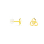 Boucles D'oreilles Puces Garnet Fleur Or Jaune - Puces Femme | Marc Orian