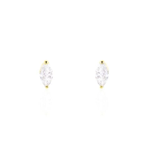 Boucles D'oreilles Puces Muflier Or Jaune Oxyde - Puces Femme | Marc Orian