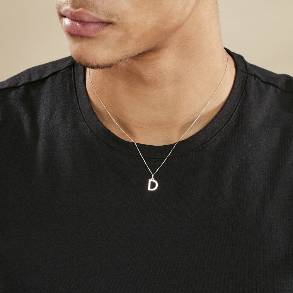 Pendentif Ionia Lettre Or Blanc - Pendentifs Famille | Marc Orian