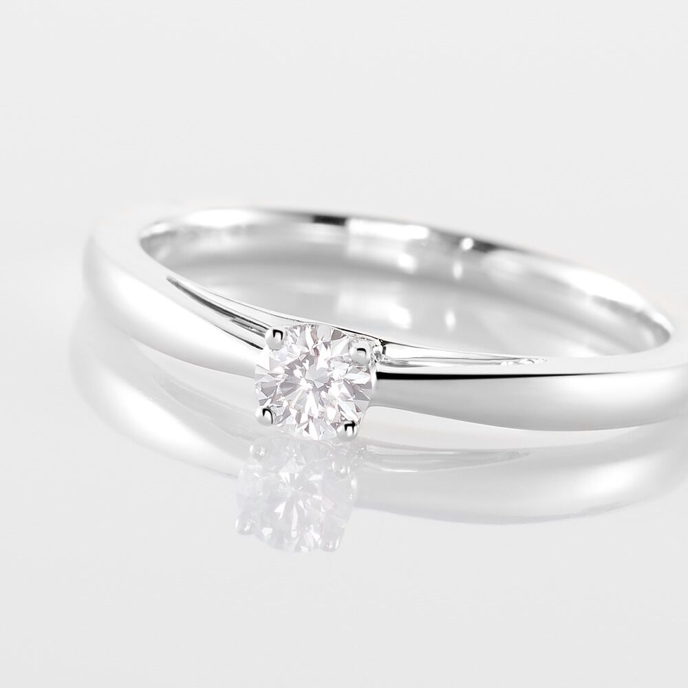 Bague Solitaire Iris Or Blanc Diamant -  Femme | Marc Orian