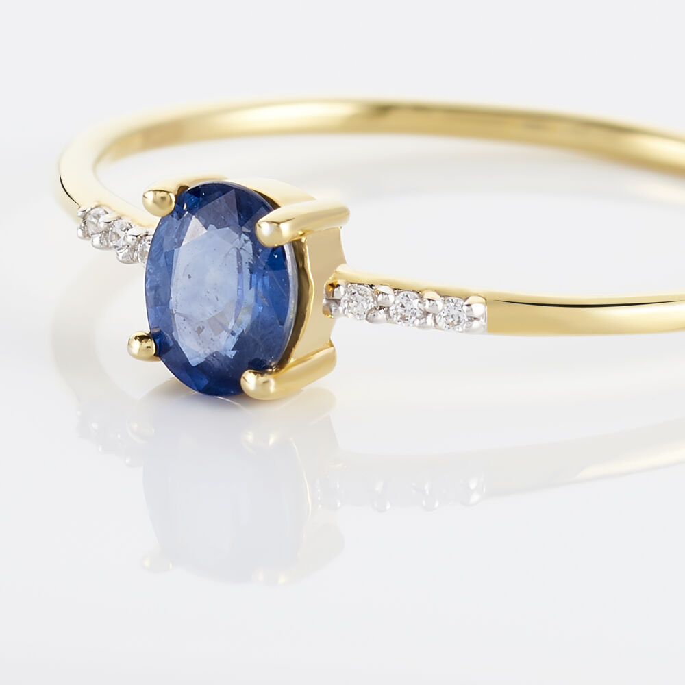 Bague Jehane Or Jaune Saphir Et Diamant - Solitaires Femme | Marc Orian