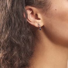 Boucles D'oreilles Puces Nolia Or Blanc Saphir Et Diamant - Boucles d'oreilles pierres précieuses Femme | Marc Orian