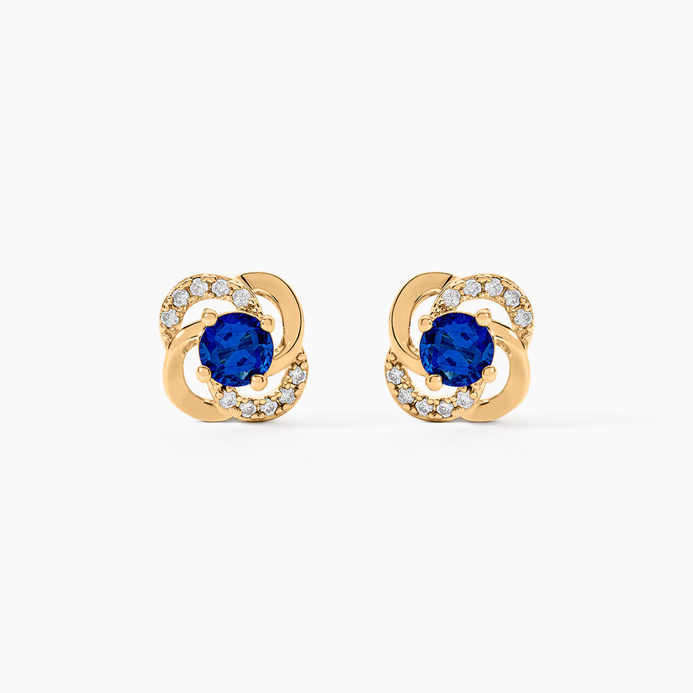 Boucles D'oreilles Puces Jaana Plaqu&eacute; Or Jaune Verre Oxyde - Puces Femme | Marc Orian